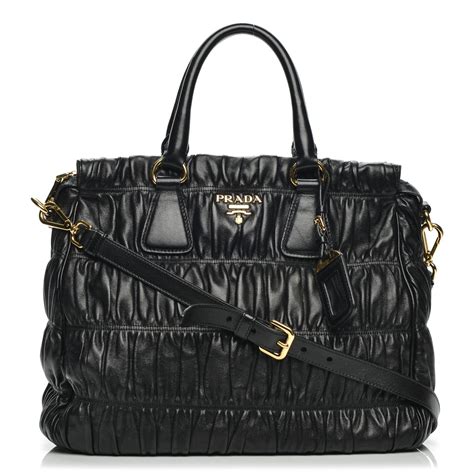 PRADA Nappa Gaufre Tote Nero Black 